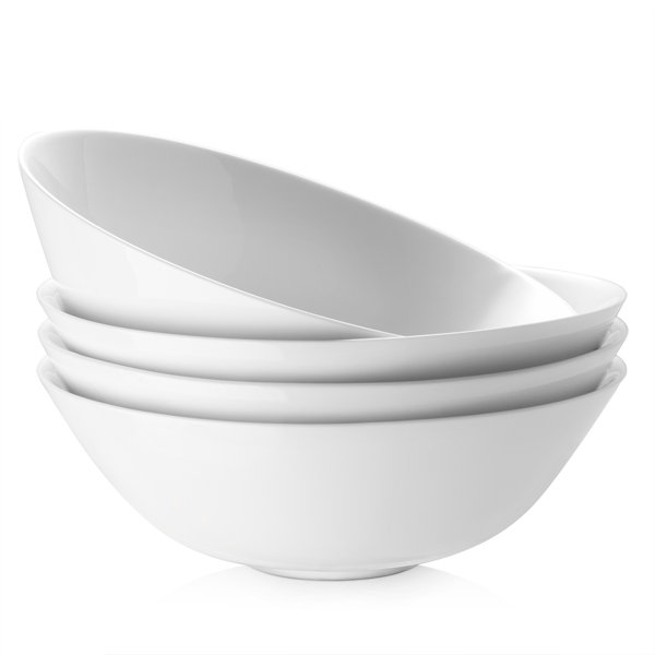 DOWAN 32 Oz Ceramic White Salad Bowls Set Of 4, Pasta Bowls Wayfair